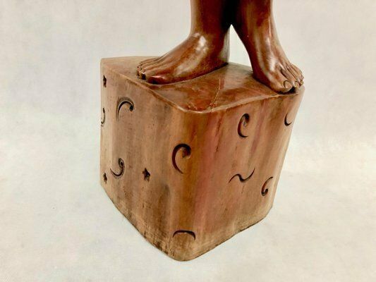 Balinese Artist, Carved Statue Of Woman, 1960s photo vinterior