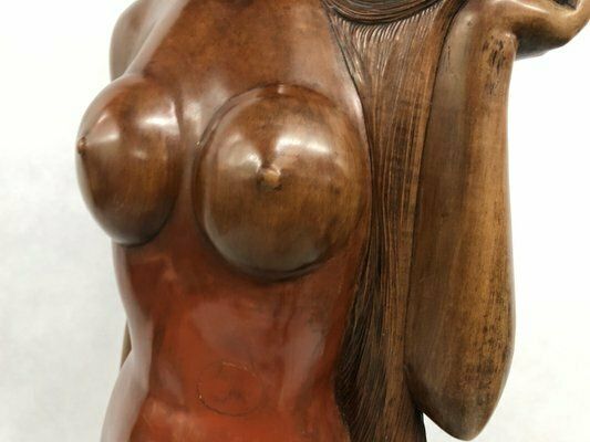 photo furniture Balinese Artist, Carved Statue Of Woman, 1960s