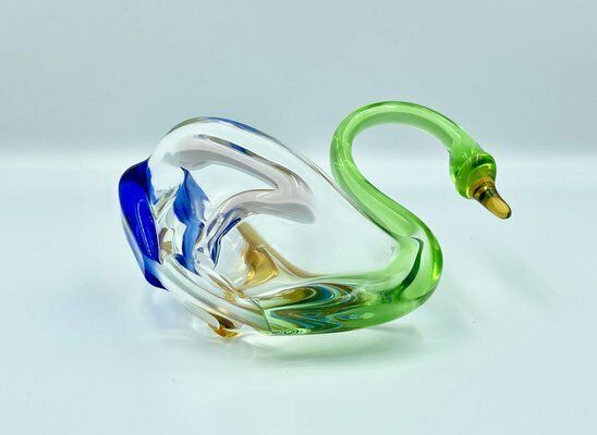 Rhapsody Glass Swan By Frantisek Zemek For Sklana Mstisov, 1960s photo vintage