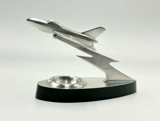 Art Deco Aluminium Desk Plane Miniature, 1930s