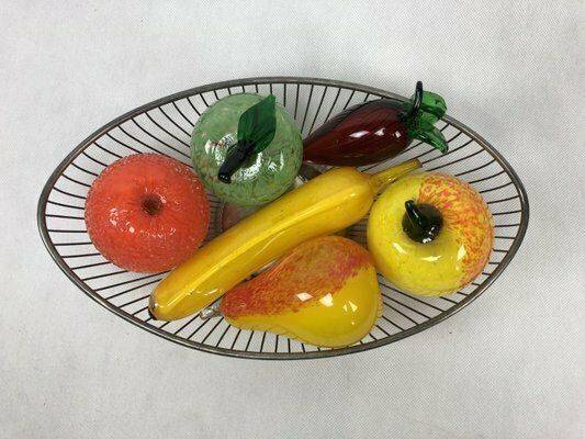 Mid Century Art Glass Fruits, 1970s, Set Of 6 photo vintage