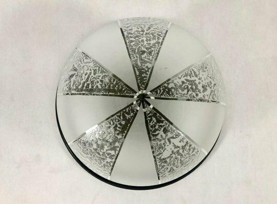 Art Nouveau Brass & Crystal Glass Ceiling Lamp, 1910s photo vinterior
