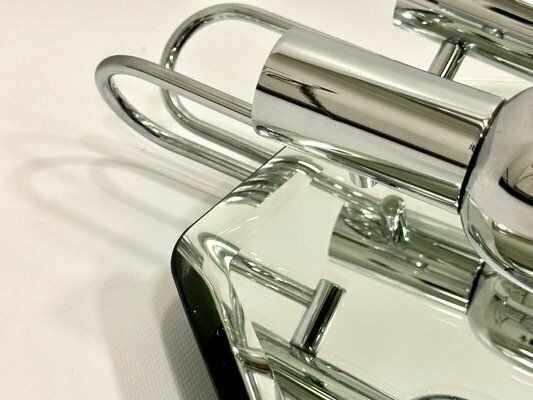 Bauhaus Style Bathroom Mirror With Chromed Lamps, 1970s photo vinterior