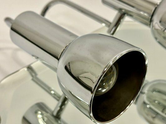 Bauhaus Style Bathroom Mirror With Chromed Lamps, 1970s photo buy