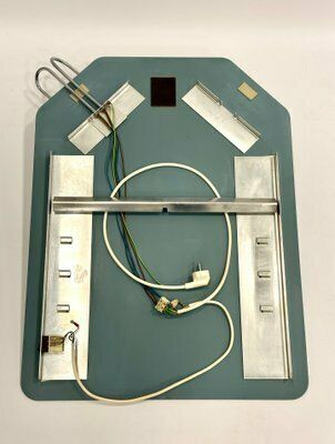 photo furniture Bauhaus Style Bathroom Mirror With Chromed Lamps, 1970s