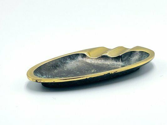 Vintage Hagenauer Austrian Elliptical Brass Ashtray Attributed To Franz Hagenauer, 1950s photo for sale