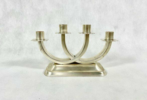 Art Deco Silver Plated Candleholder From Quist, Esslingen, 1950s photo Home Decor