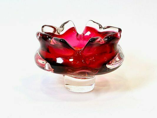 Art Glass Ashtray Attributed To Josef Hospodka For Chribska Sklarna, 1960s