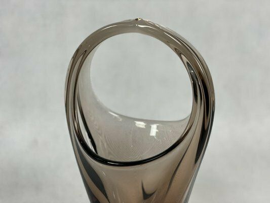 Bohemian Glass Basket Attributed To Miroslav Klinger For železný Brod, 1960s photo vinterior