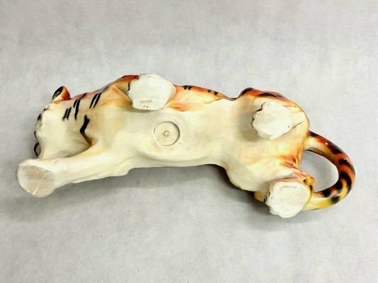 Large Vintage Italian Tiger Statue In Resin, 1970s photo buy