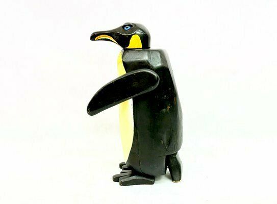 Large Vintage Carved Wooden Penguin Sculpture, 1970s photo vinterior