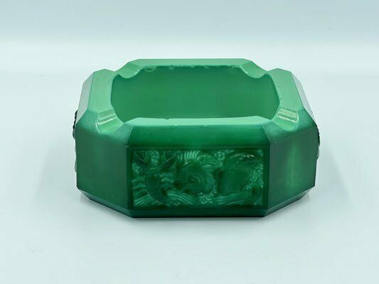 Home Decor Zodiac Malachite Ashtray By Curt Schlevogt, Czechoslovakia, 1930s photo
