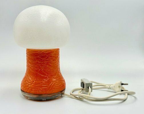 Mid Century Mushroom Bedside Table Lamp By Karin Korn For Beleuchtungsglaskombinat Görlitz, 1960s photo for sale