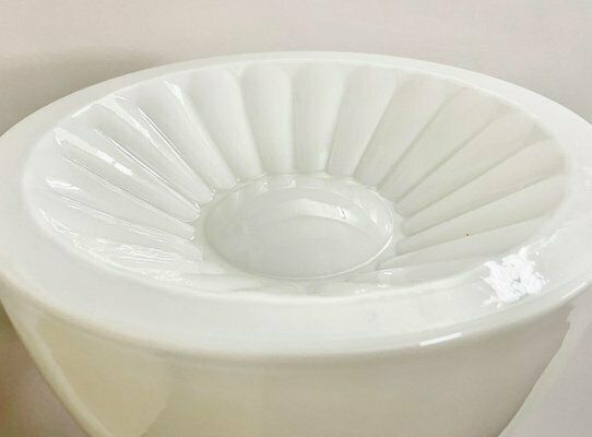 Czech Sunburst White Milk Glass And Bakelite Pendant Lamp From Napako, 1930s photo vinterior