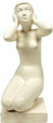 Kneeling Nude Woman Statue From Jihokera Bechyně, 1960s