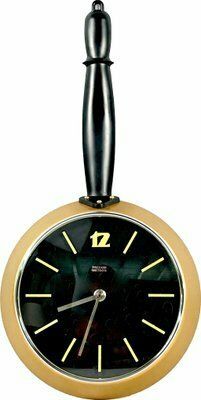 Vintage Polish Frying Pen Wall Clock From Predom Metron, 1975