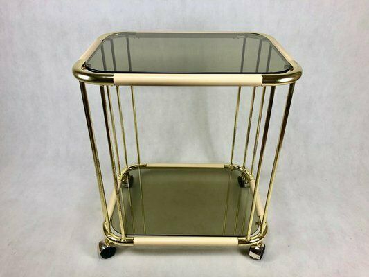 Mid Century Italian Brass Trolley Bar, 1960s photo vintage
