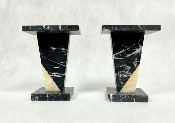 photo furniture Art Deco Marble Mini Pedestals, 1930s, Set Of 2