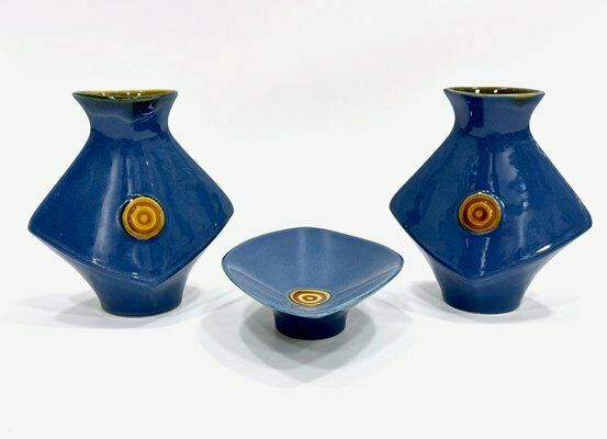 Mid Century Vases And Bowl From Ditmar Urbach, 1970s, Set Of 3 photo 378.0