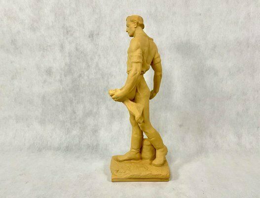 Large Socialist Realist Style Ceramic Sculpture Of Sower, Czechoslovakia, Late 1940s photo furniture