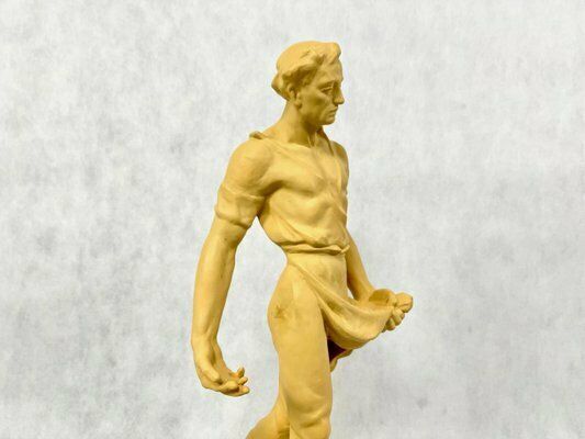 Large Socialist Realist Style Ceramic Sculpture Of Sower, Czechoslovakia, Late 1940s photo vintage