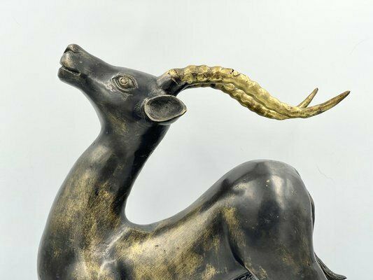 Large Bronze Gazelle Sculpture By Loet Vanderveen, 1970s photo 797.0