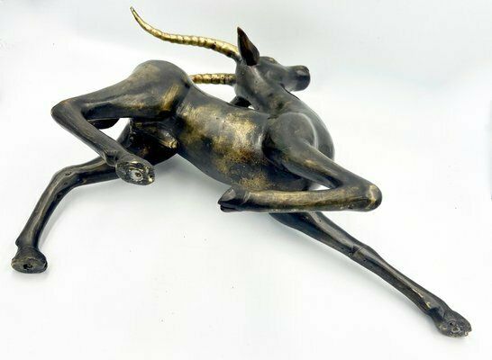 Large Bronze Gazelle Sculpture By Loet Vanderveen, 1970s photo vinterior