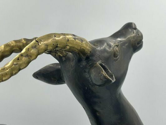 Large Bronze Gazelle Sculpture By Loet Vanderveen, 1970s photo vintage