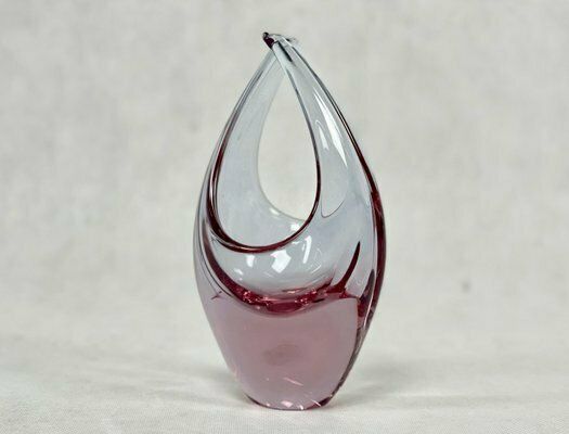 Bohemian Glass Basket By Miroslav Klinger For železný Brod, 1960s photo furniture