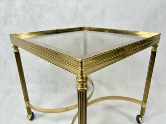 Furniture Vintage Italian Serving Trolley In Brass, 1960s photo