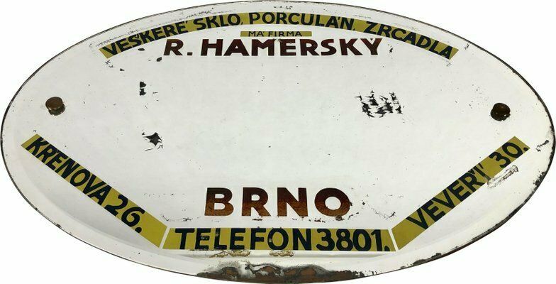 Art Deco Advertising Mirror From Brno, Czech Republic, 1930s