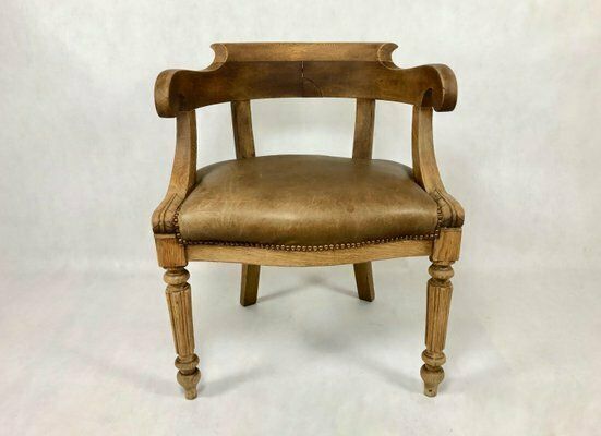 1217.0 Louis Philippe Office Chair In Oak, 1800s photo