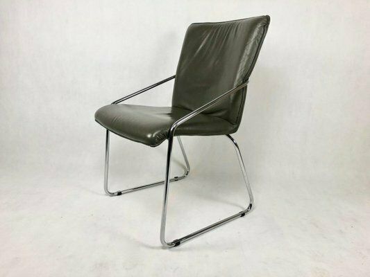 Furniture Mid Century Tubular Steel Office Chair, 1960s, Set Of 3 photo