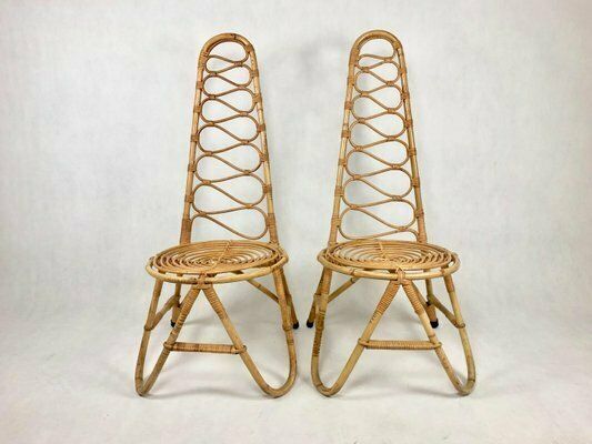 Bamboo Chairs Attributed To D. Van Sliedregt For Rohé Noordwolde, The Netherlands, 1950s, Set Of 2 photo for sale