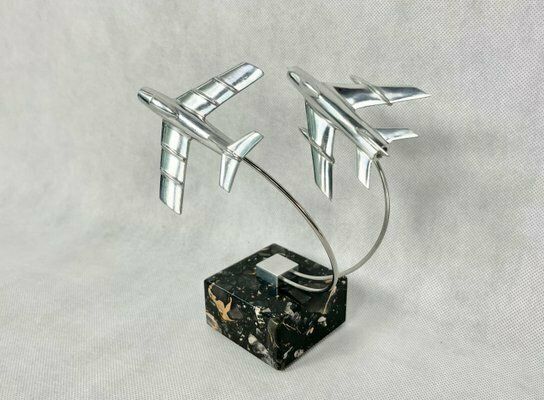 Cabinet Miniature With Mig 15 And Mig 19 Planes, Poland, 1950s photo for sale