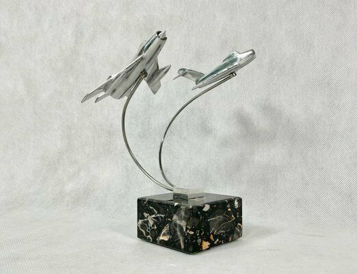 Cabinet Miniature With Mig 15 And Mig 19 Planes, Poland, 1950s photo vintage