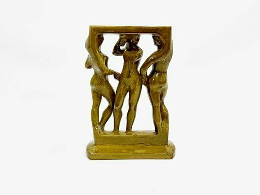 Figurine Of Three Graces In The Bathhouse Attributed To Zdeněk Farnik For Jihokera Bechyně, 1975 photo furniture
