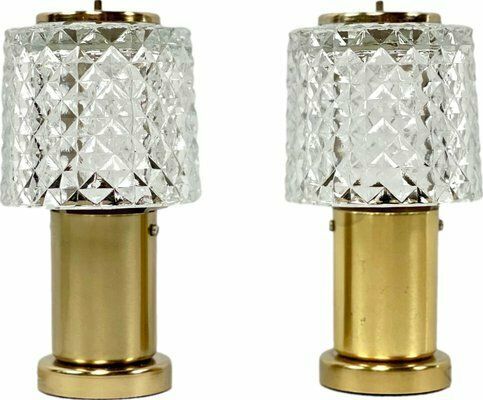 Czechoslovakian Table Lamps In Brass From Kamenický šenov, 1970s, Set Of 2