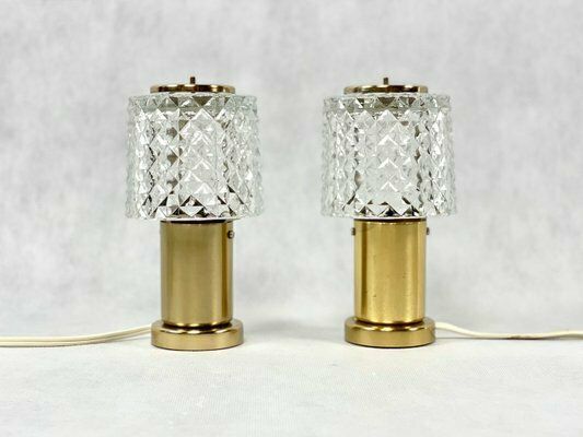 Czechoslovakian Table Lamps In Brass From Kamenický šenov, 1970s, Set Of 2 photo for sale