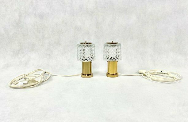 Czechoslovakian Table Lamps In Brass From Kamenický šenov, 1970s, Set Of 2 photo buy