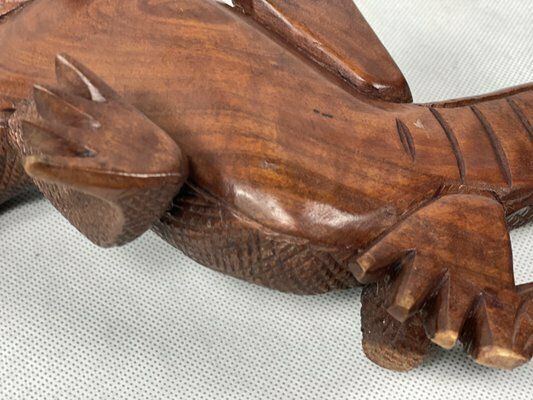 photo furniture Large Carved Komodo Dragon Walrus Sculpture, 1970s