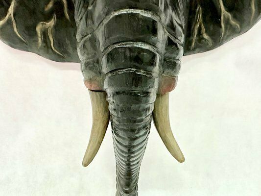 Art Balinese Artist, Carved Elephant Head, 1970s, Wood photo
