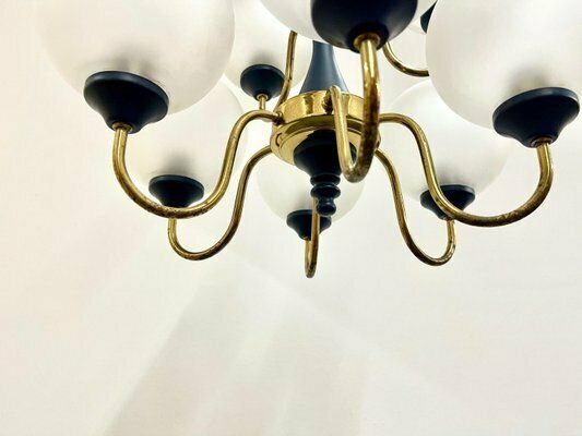 photo for sale Mid Century German Brass 8 Arm Chandelier, 1970s