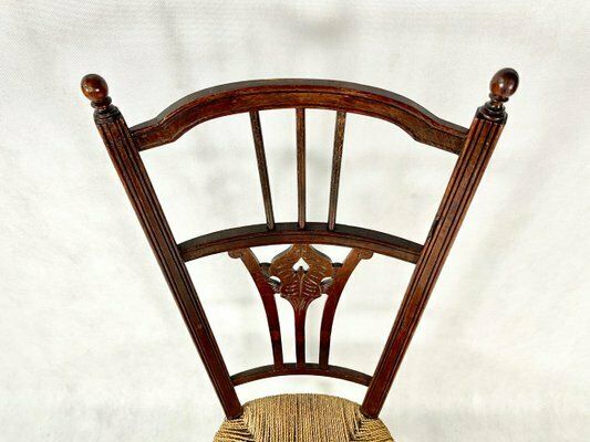 Napoleon III Straw Nanny Chair, 1800s photo 239.0