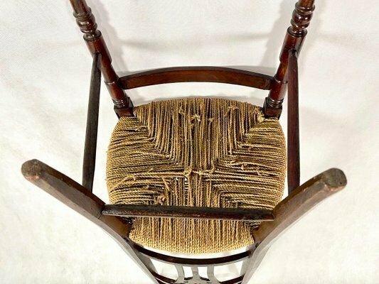 Napoleon III Straw Nanny Chair, 1800s photo buy