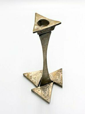 Brutalist Silver Plated Candleholder, 1970s