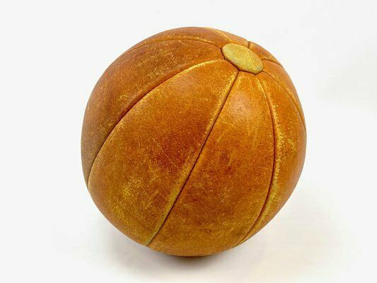 Mid Century Leather Medicine Ball, 1950s