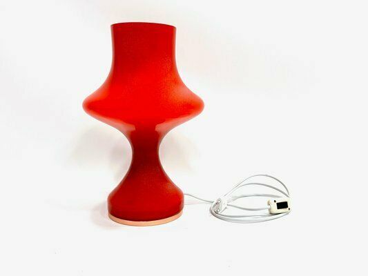 Mid Century Glass And Copper Table Lamp Attributed To Stepan Tabera For Opp Jihlava, 1970s