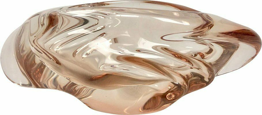 Glass Ashtray In Rose By Rudolf Beránek For Skrdlovice, 1960s