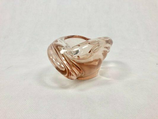 Glass Ashtray In Rose By Rudolf Beránek For Skrdlovice, 1960s photo vintage